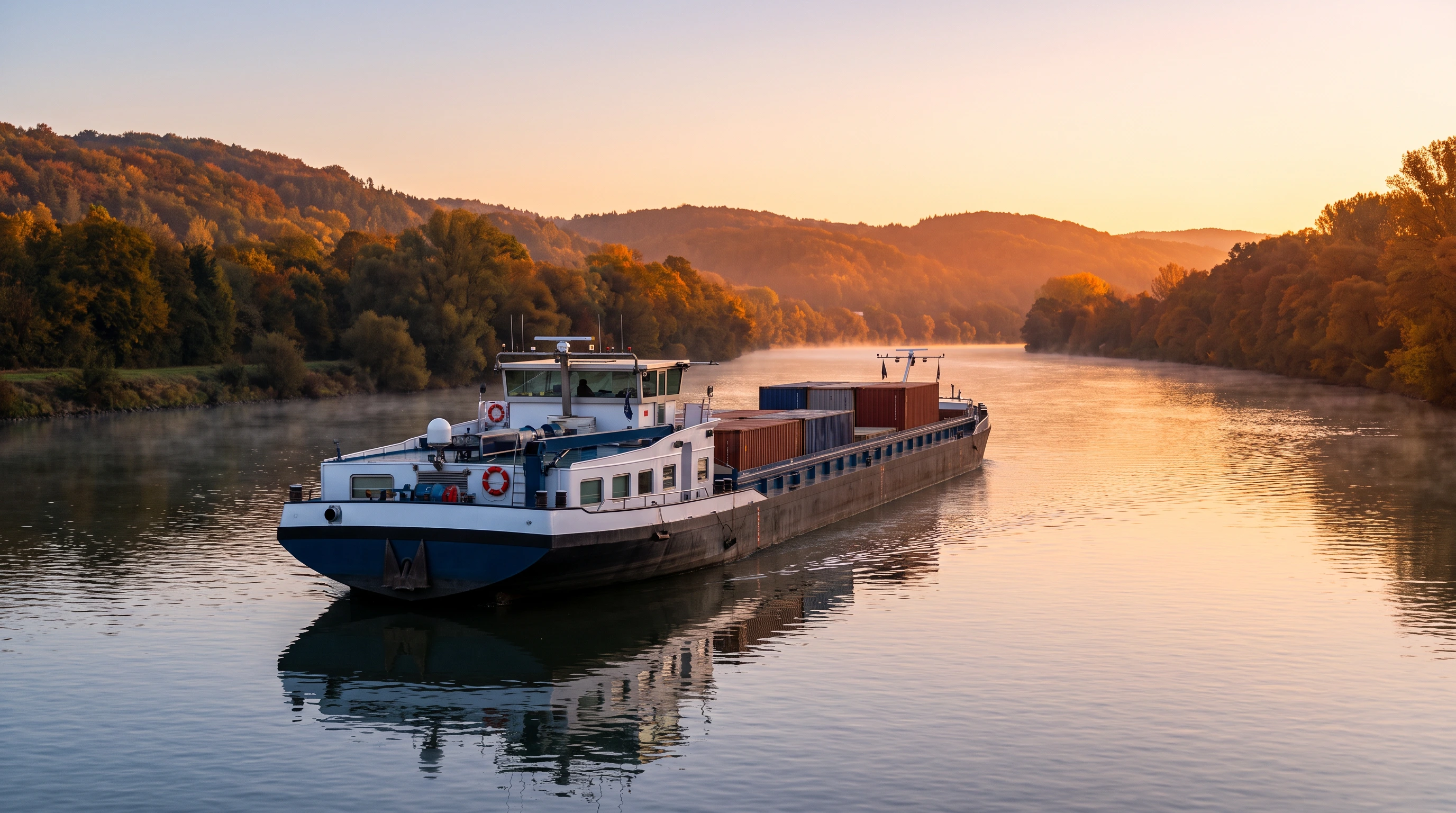 Stație radio VHF pe puntea unei nave fluviale